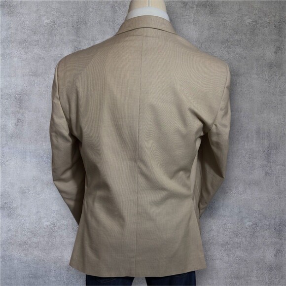 JOS A BANK Mens Beige Linen/Cotton Blazer Tailored fit Two Button Sport Coat 44S - Picture 4 of 14